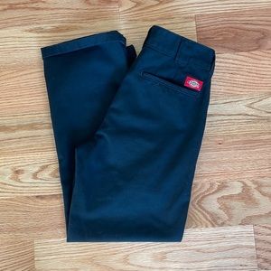 NWOT - Dickies Black Junior Roll Hem Wide Leg Cropped Work - SIZE 3/26